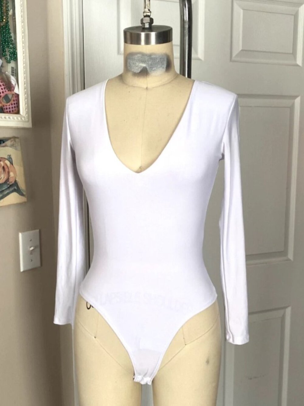 FASHION NOVA Stretch Long sleeve Stretch Bodysuit Blouse Shirt *SMALL* B142